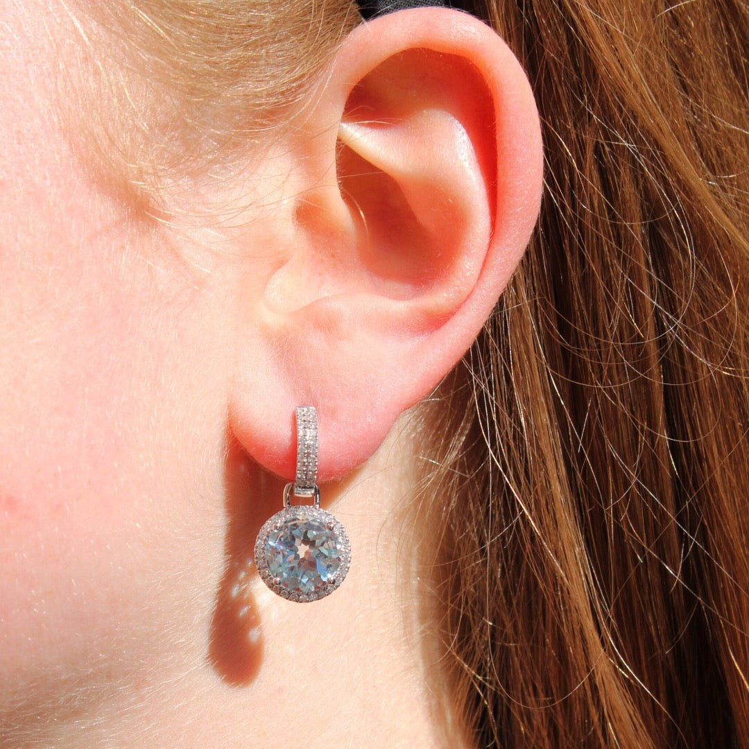 Grace Large Blue Topaz and Diamond Detachable Drops