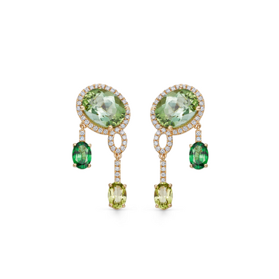 Special Editions Green Tourmaline, Tsavorite Garnet and Peridot Earrings