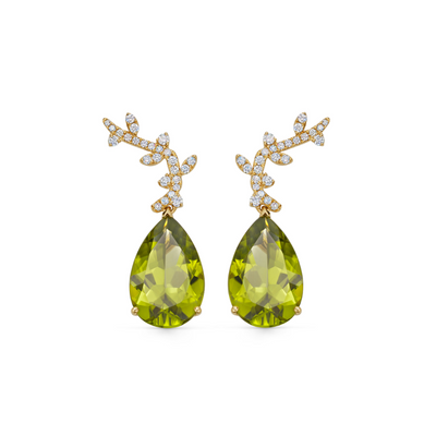 Special Editions Peridot and Diamond Vine Earrings