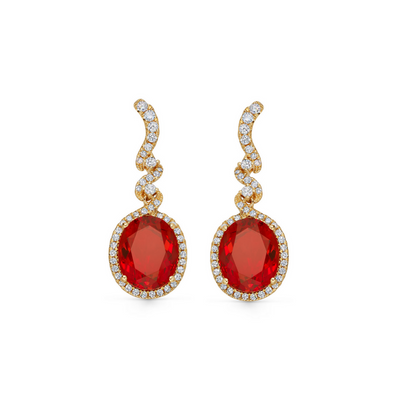 Special Editions Fire Opal and Diamond Twist Earrings