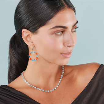 Special Editions Blue Topaz Necklace and Fire Opal Necklace