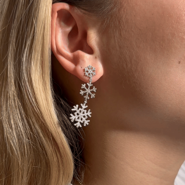 Snowflake Diamond Cascading Earrings