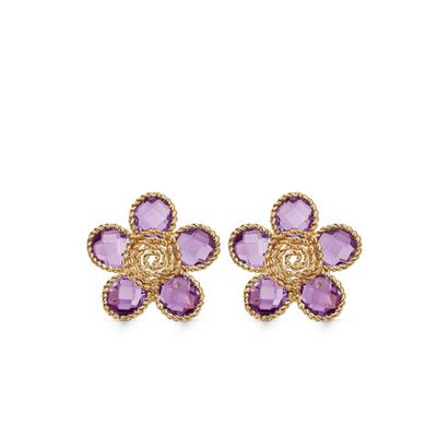 Florence Amethyst Flower Earrings