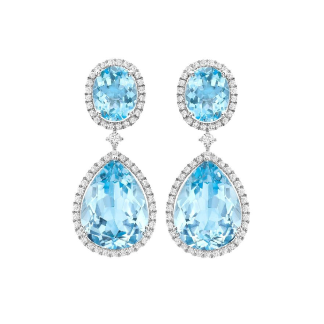 Signatures Pear and Oval Blue Topaz and Diamond Earrings – Kiki McDonough