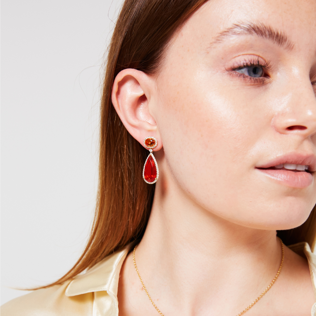 Red 2025 opal earrings
