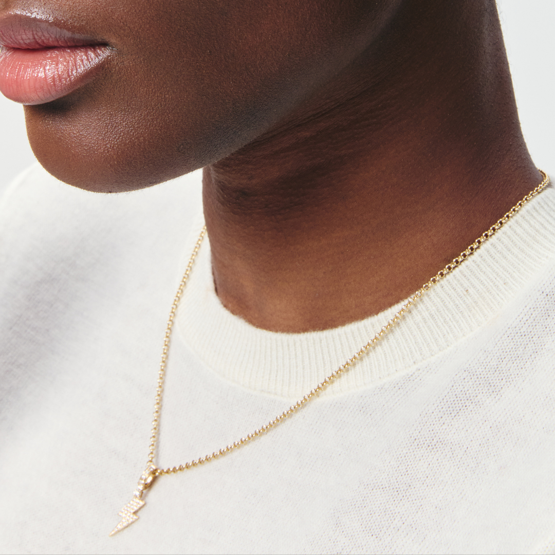Detachable Diamond Lightning Bolt Pendant
