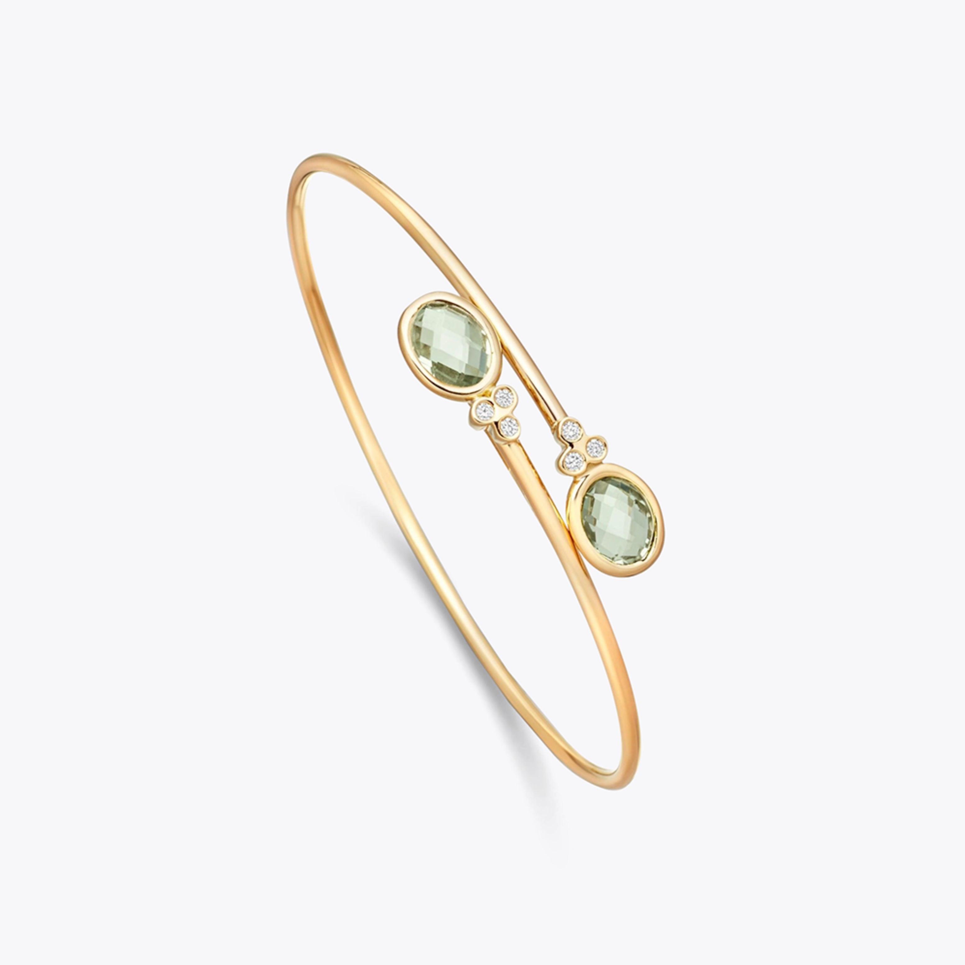 Grace Double Green Amethyst and Diamond Earrings