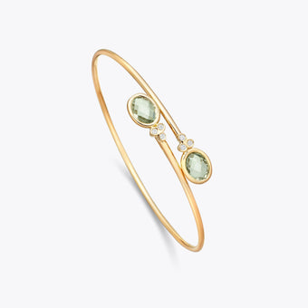 Grace Double Green Amethyst and Diamond Earrings