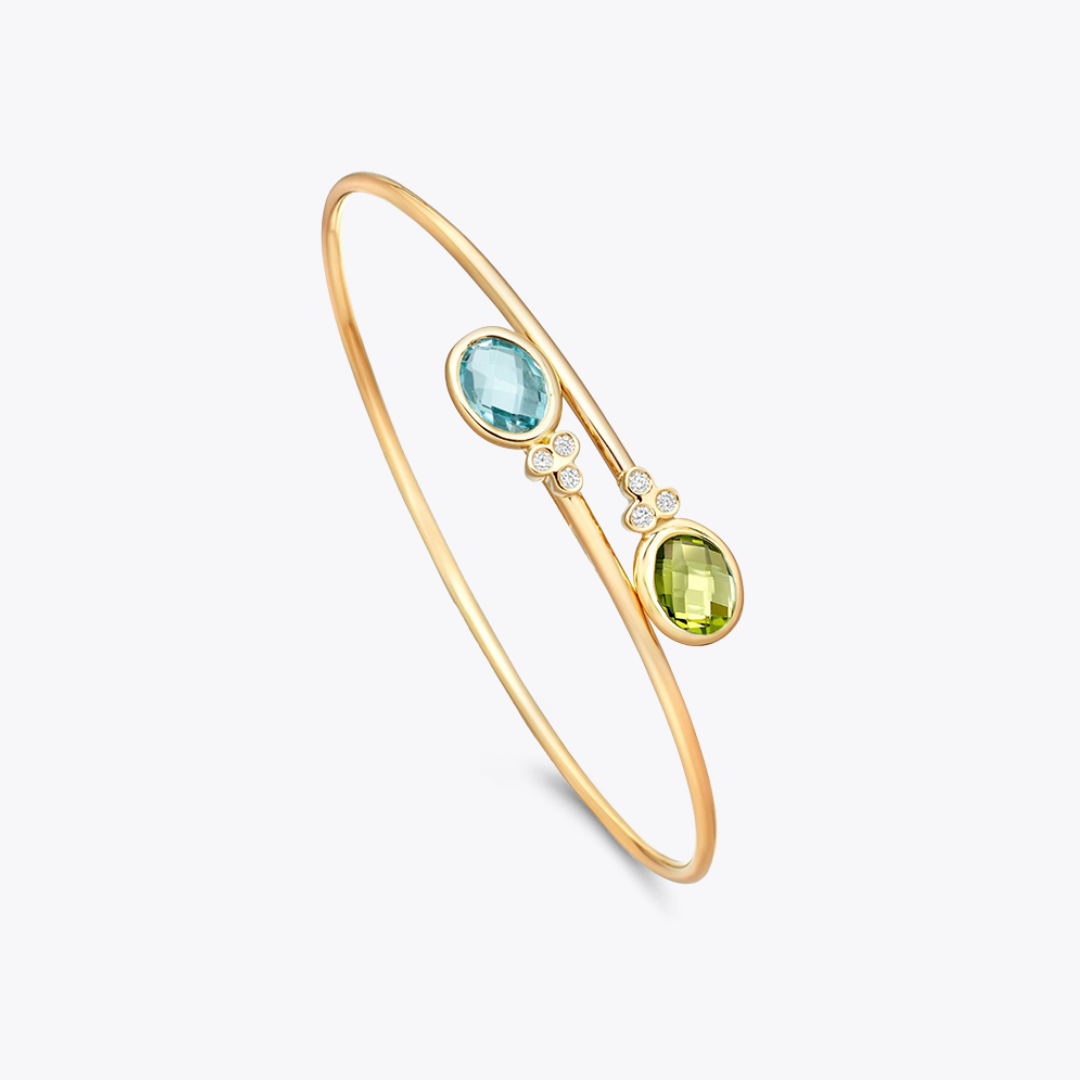 Kiki Classics Oval Peridot and Blue Topaz Bangle