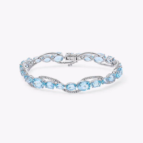 ４℃ 2024 Spring Collection K10YG Bracelet Special Editions Blue Topaz Wave Bracelet | Kiki McDonough