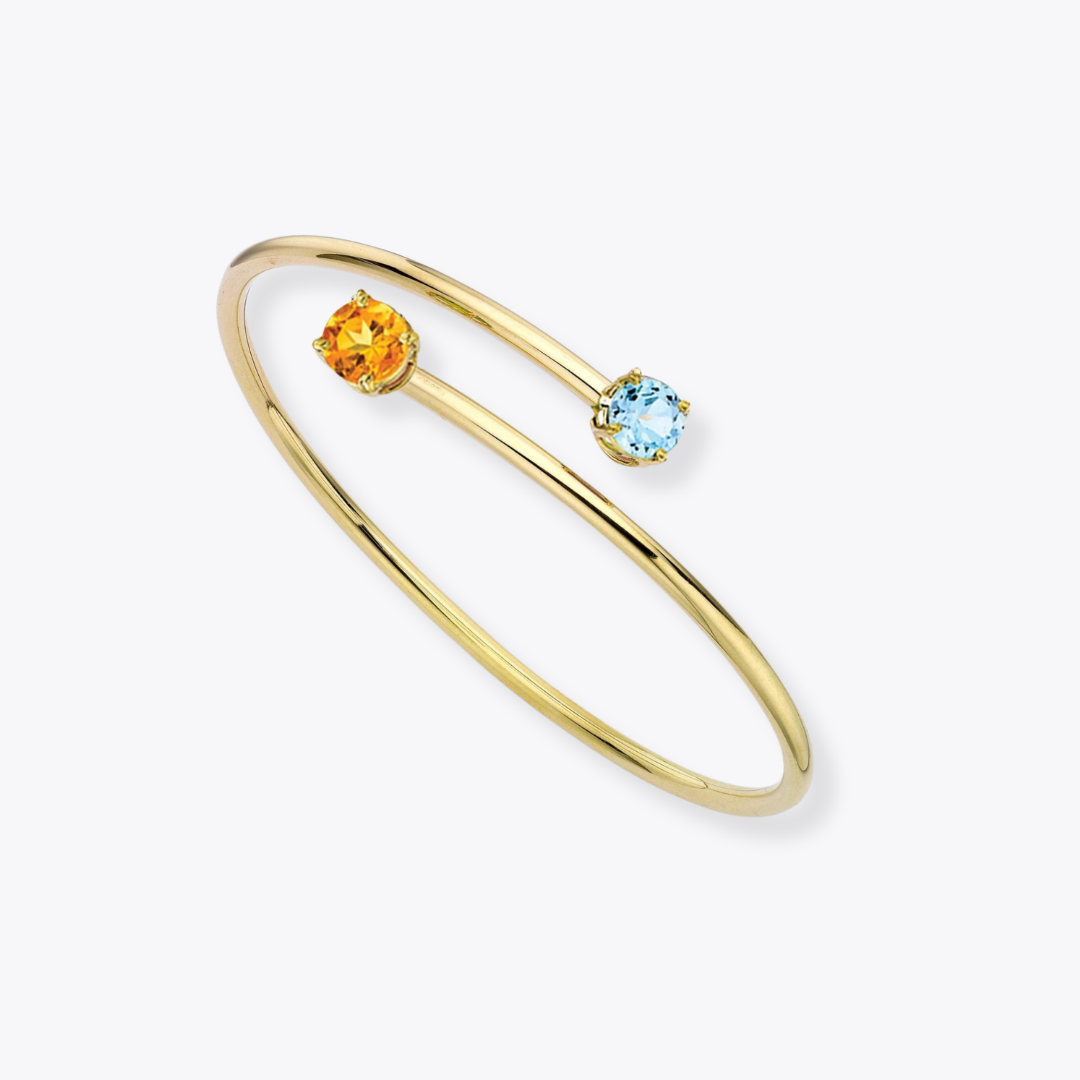 Kiki Classics Blue Topaz and Citrine Bangle