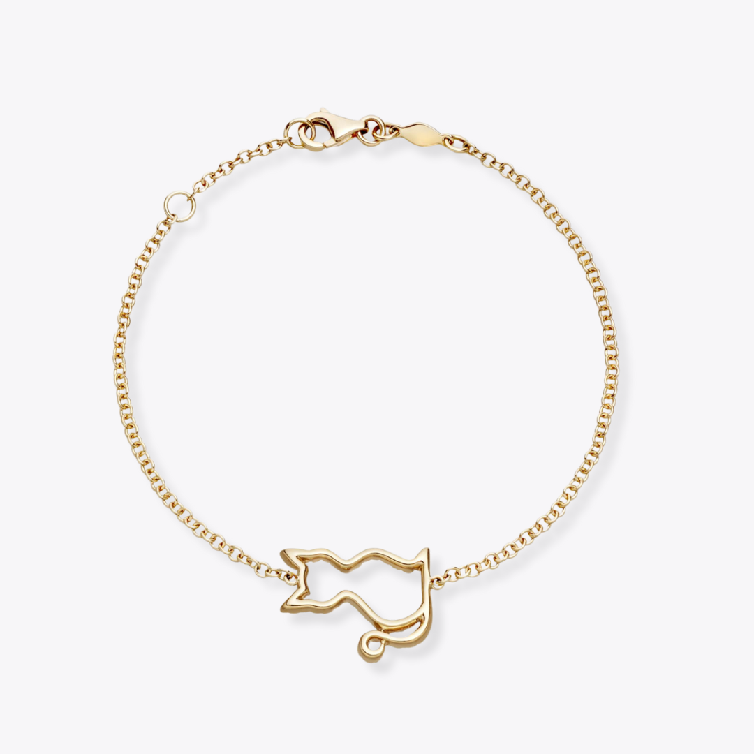Memories Plain Cat Bracelet in Yellow Gold