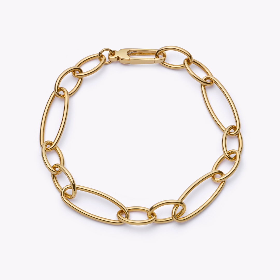 Everyday Gold Alternating Elongated Oval Link Bracelet