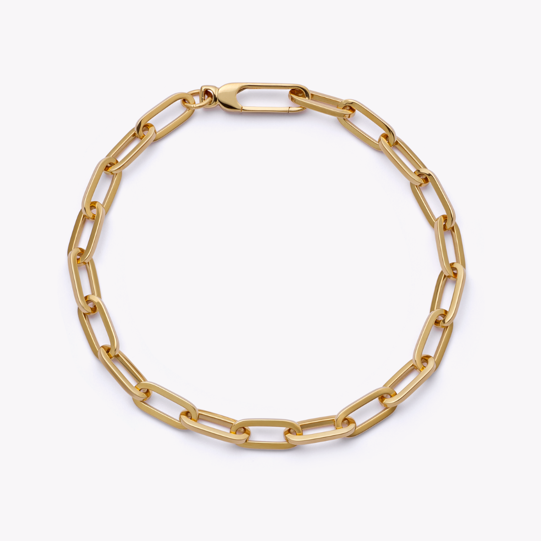 Everyday Gold 18ct Yellow Gold Oval Paperclip Link Bracelet
