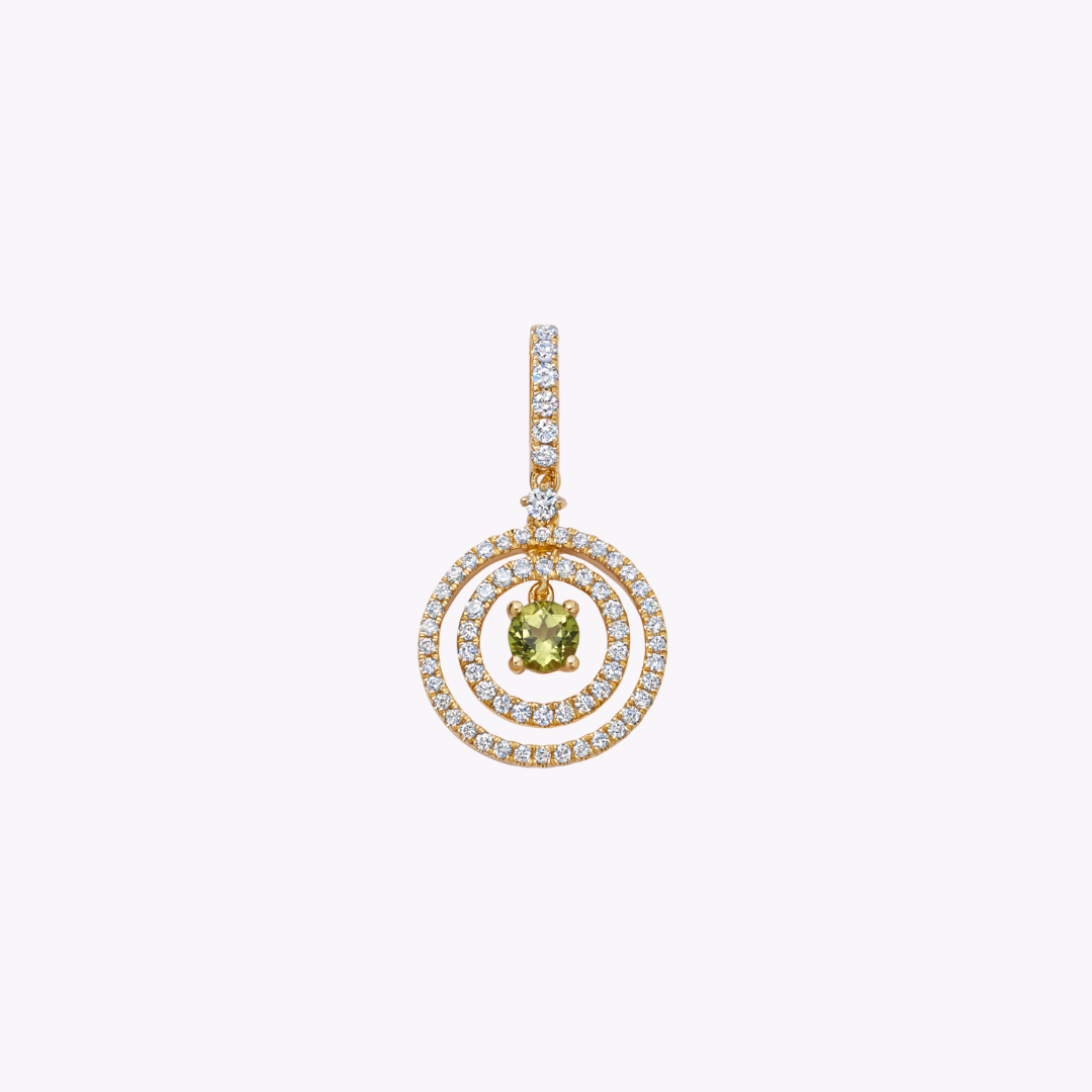 Birthstones August Peridot and Diamond Pendant Necklace