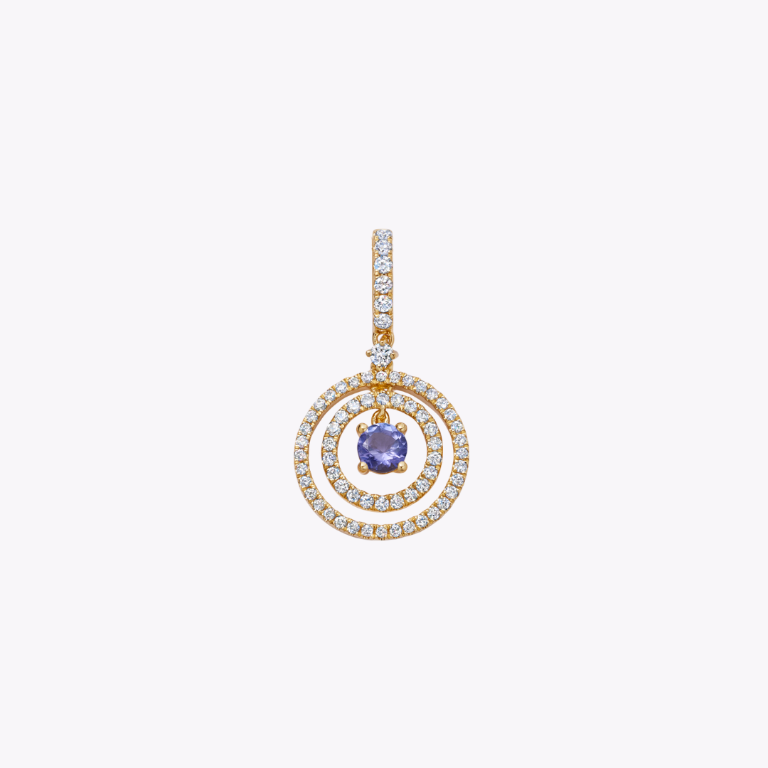 Birthstones December Tanzanite and Diamond Pendant Necklace
