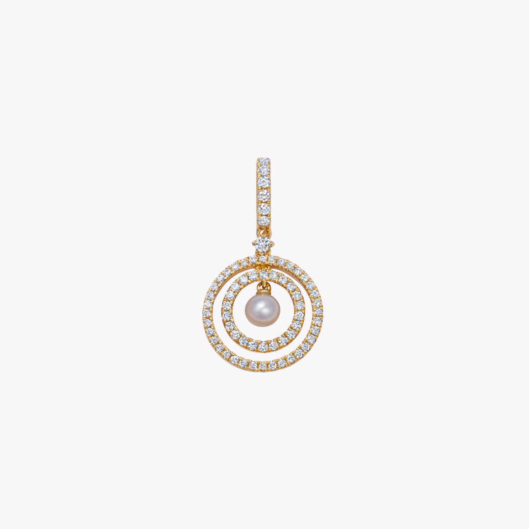 Birthstones June Pearl and Diamond Pendant
