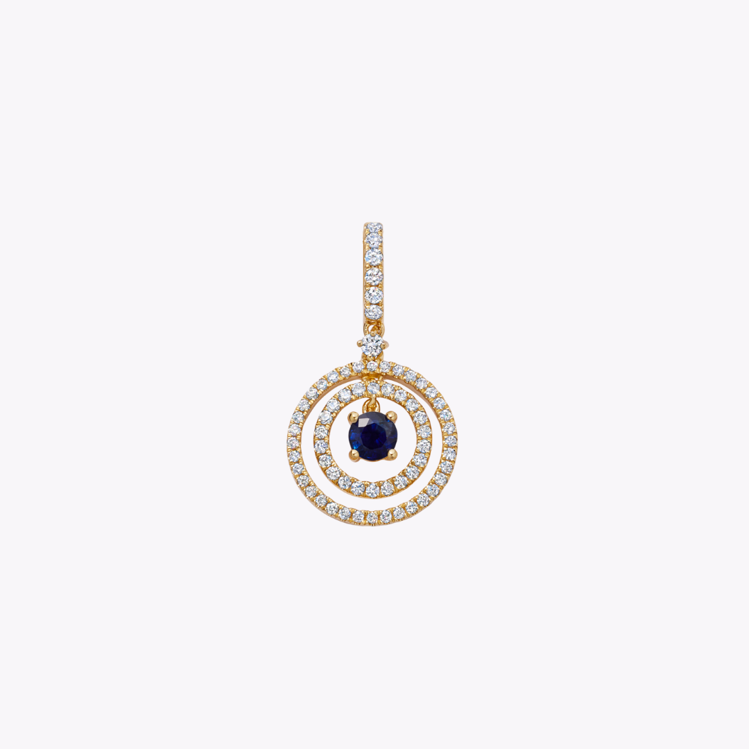 Birthstones September Sapphire and Diamond Pendant Necklace