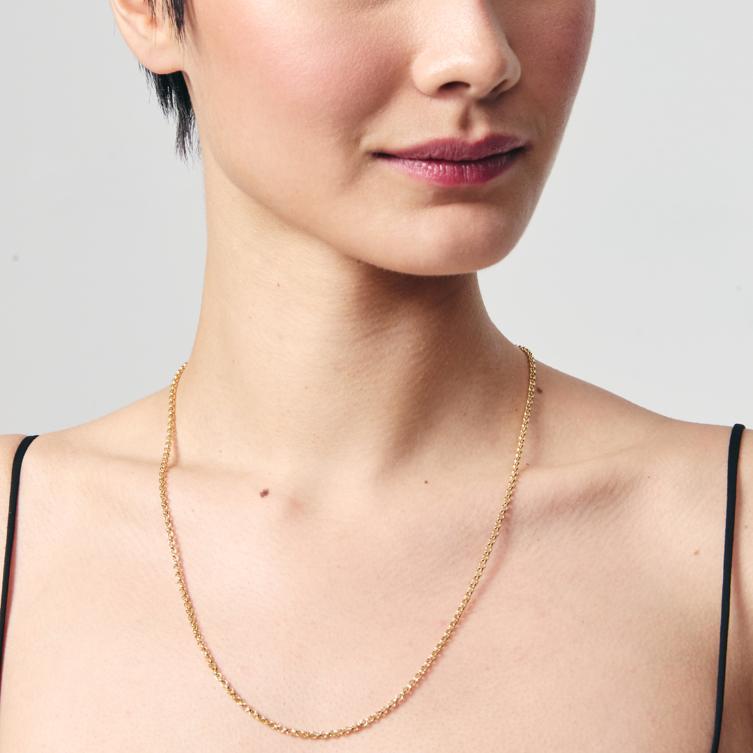 18ct Yellow Gold 22"/20" Light Baby Belcher Chain