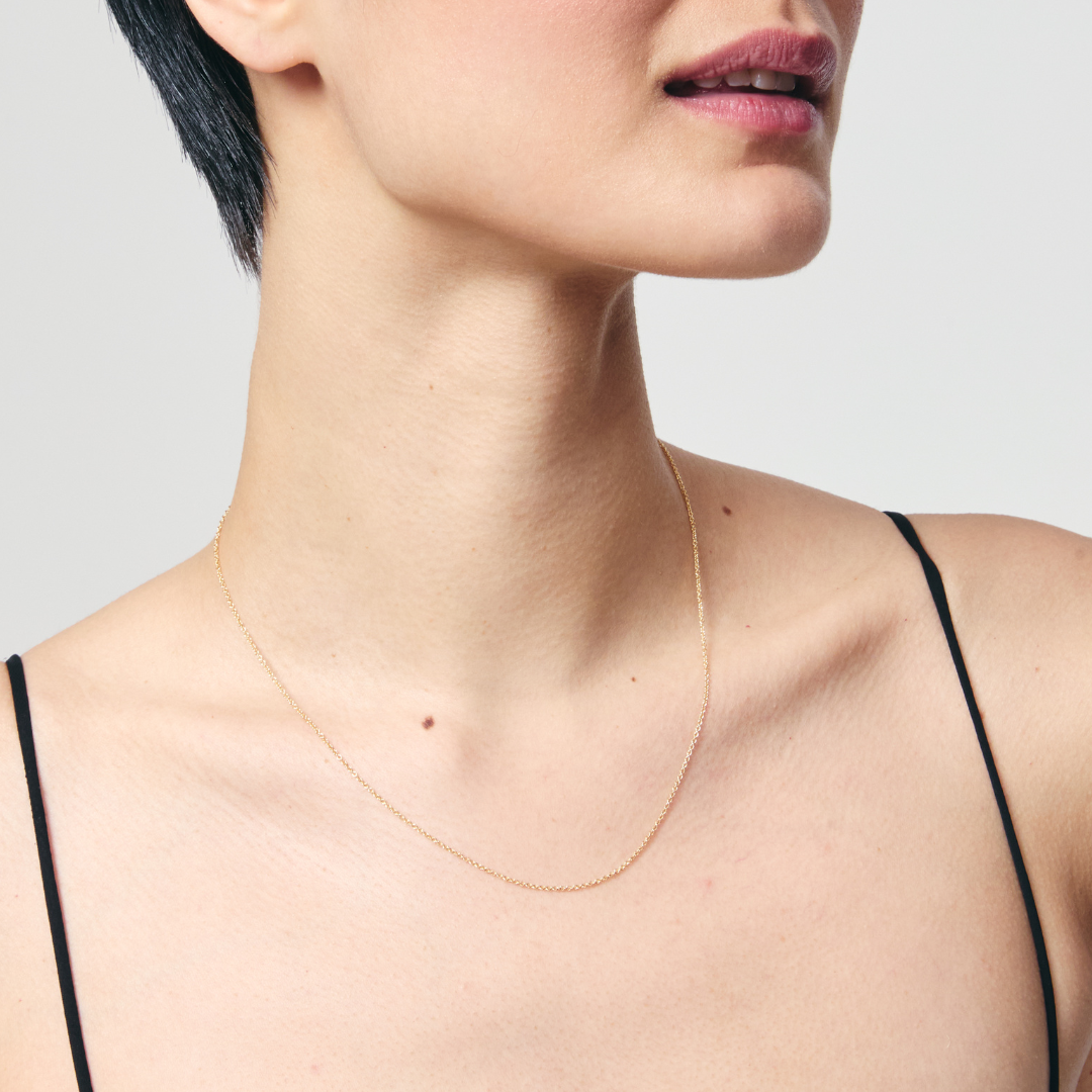 18ct Yellow Gold 18"/16" Close-Tight Trace Chain