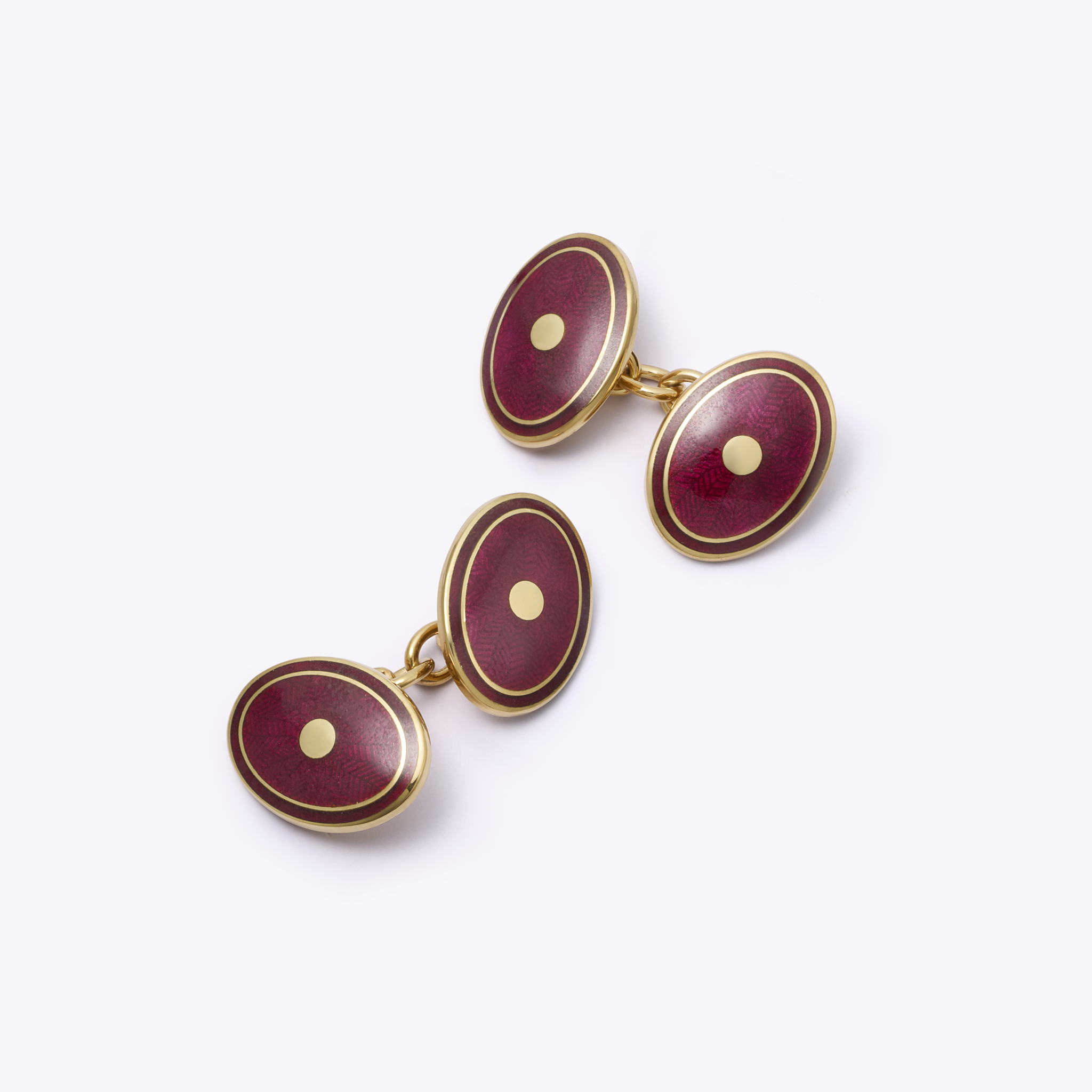 Feather Burgundy Enamel Cufflinks