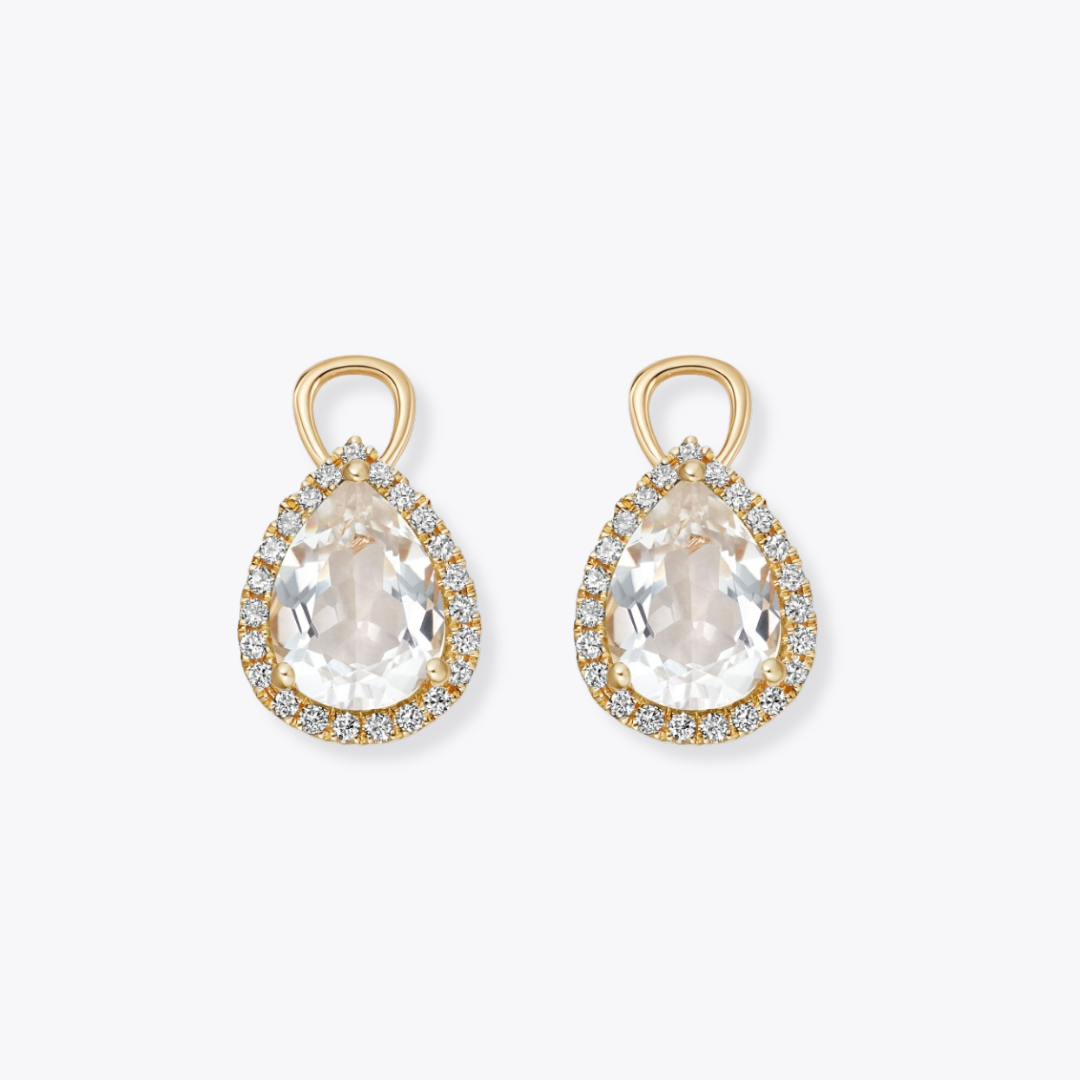 Grace Pear White Topaz and Diamond Detachable Drops