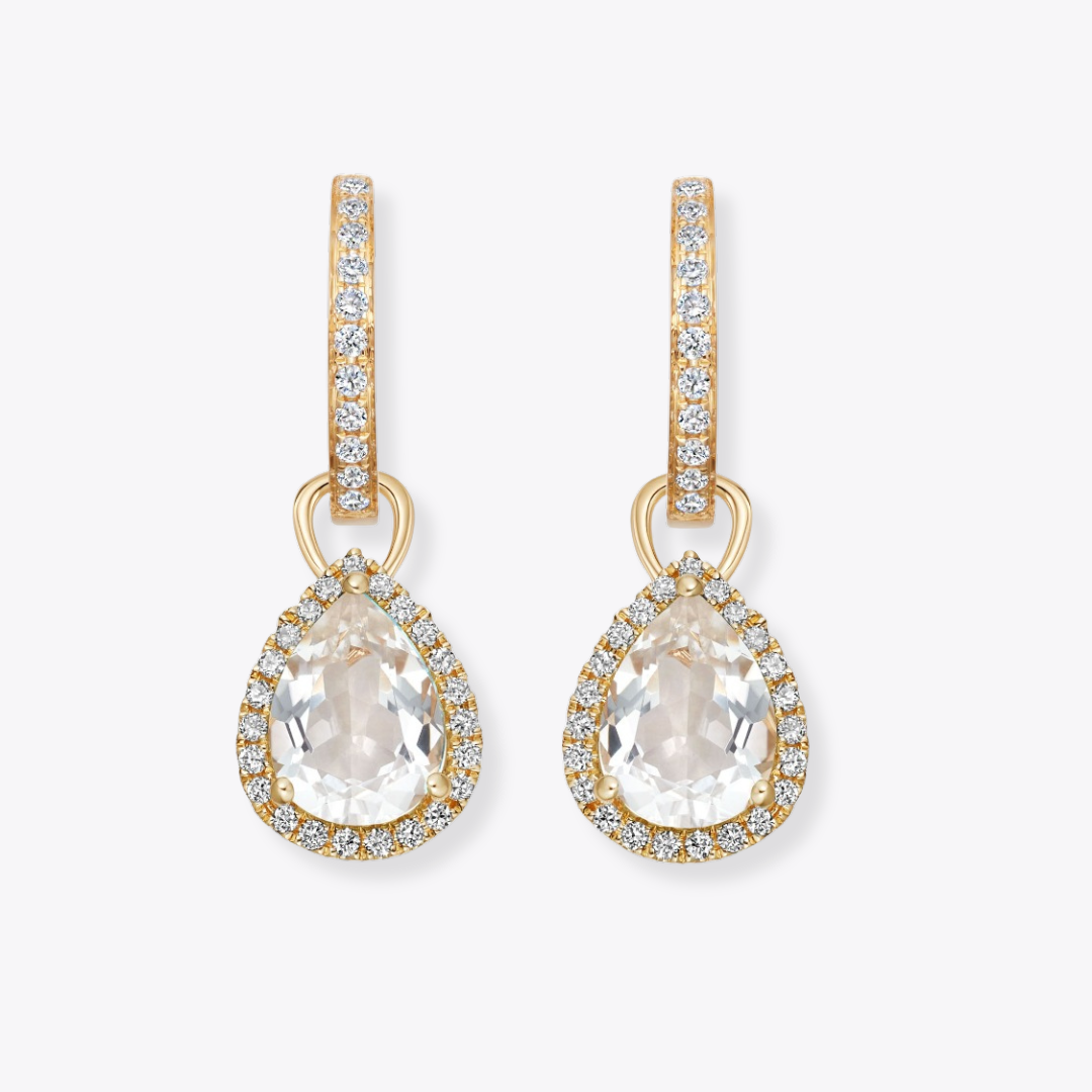 Grace Pear White Topaz and Diamond Detachable Drops