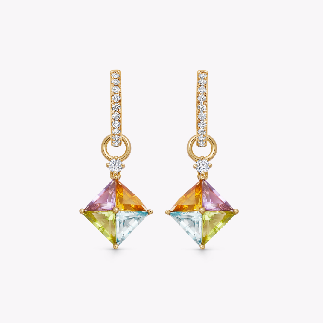 Harlequin Multi Gemstone Detachable Drops