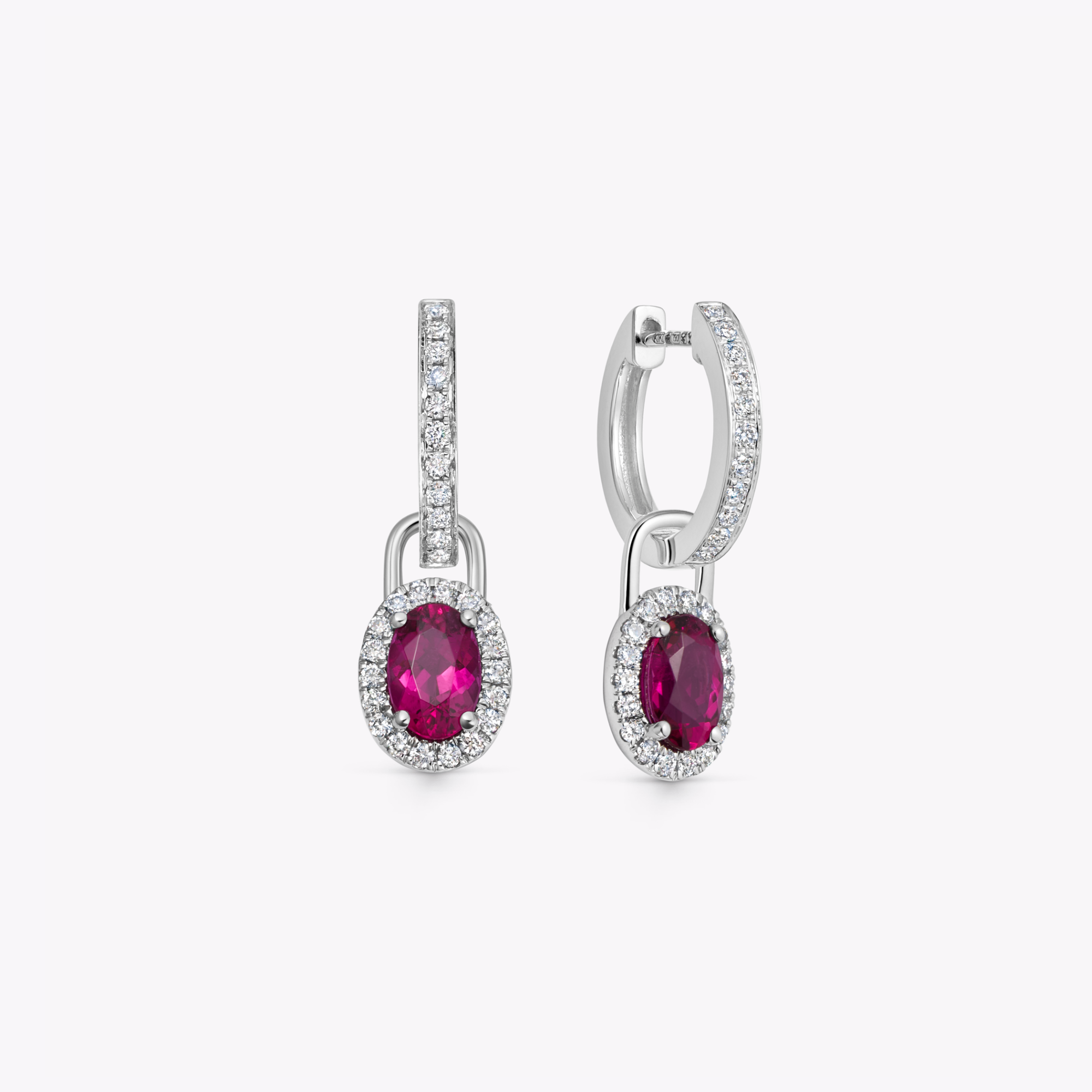 Special Editions Oval Rubellite and Diamond Detachable Drops