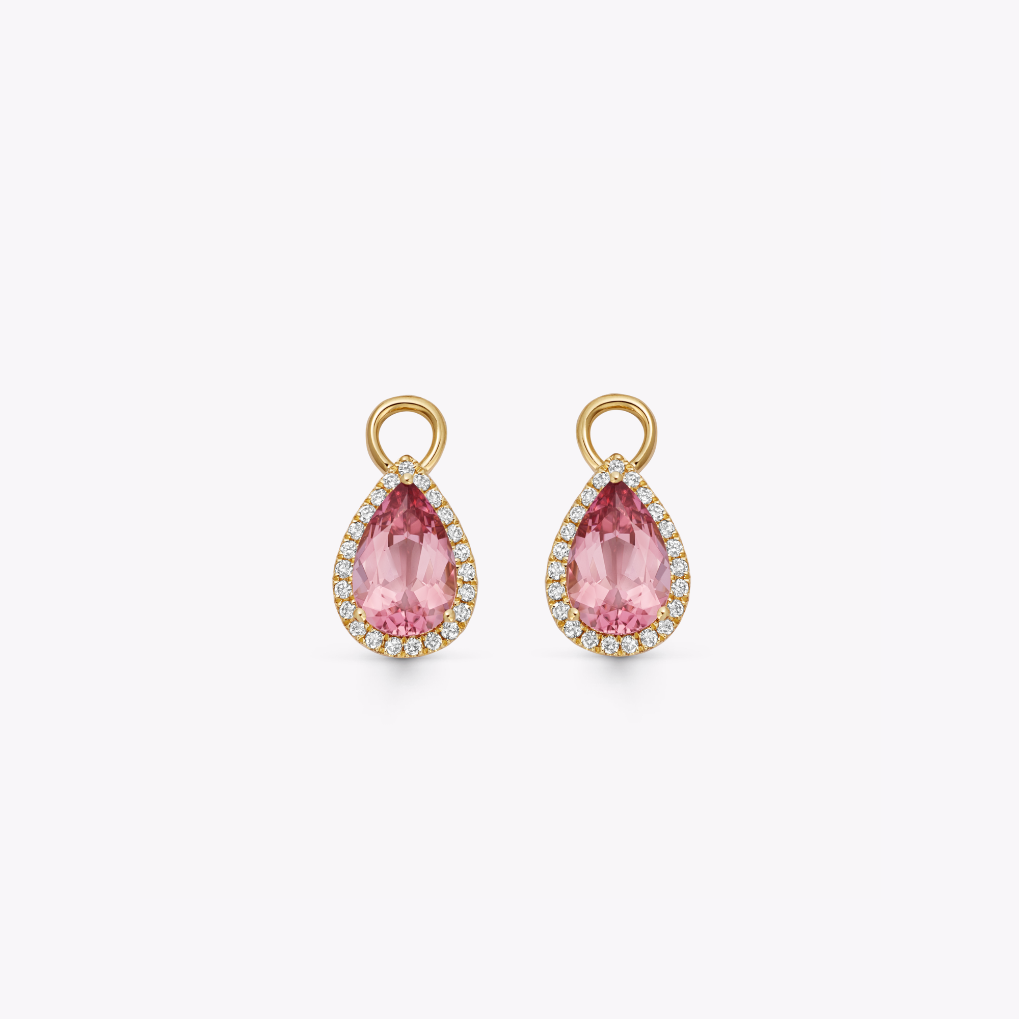 Special Editions Pear Pink Tourmaline and Diamond Detachable Drops