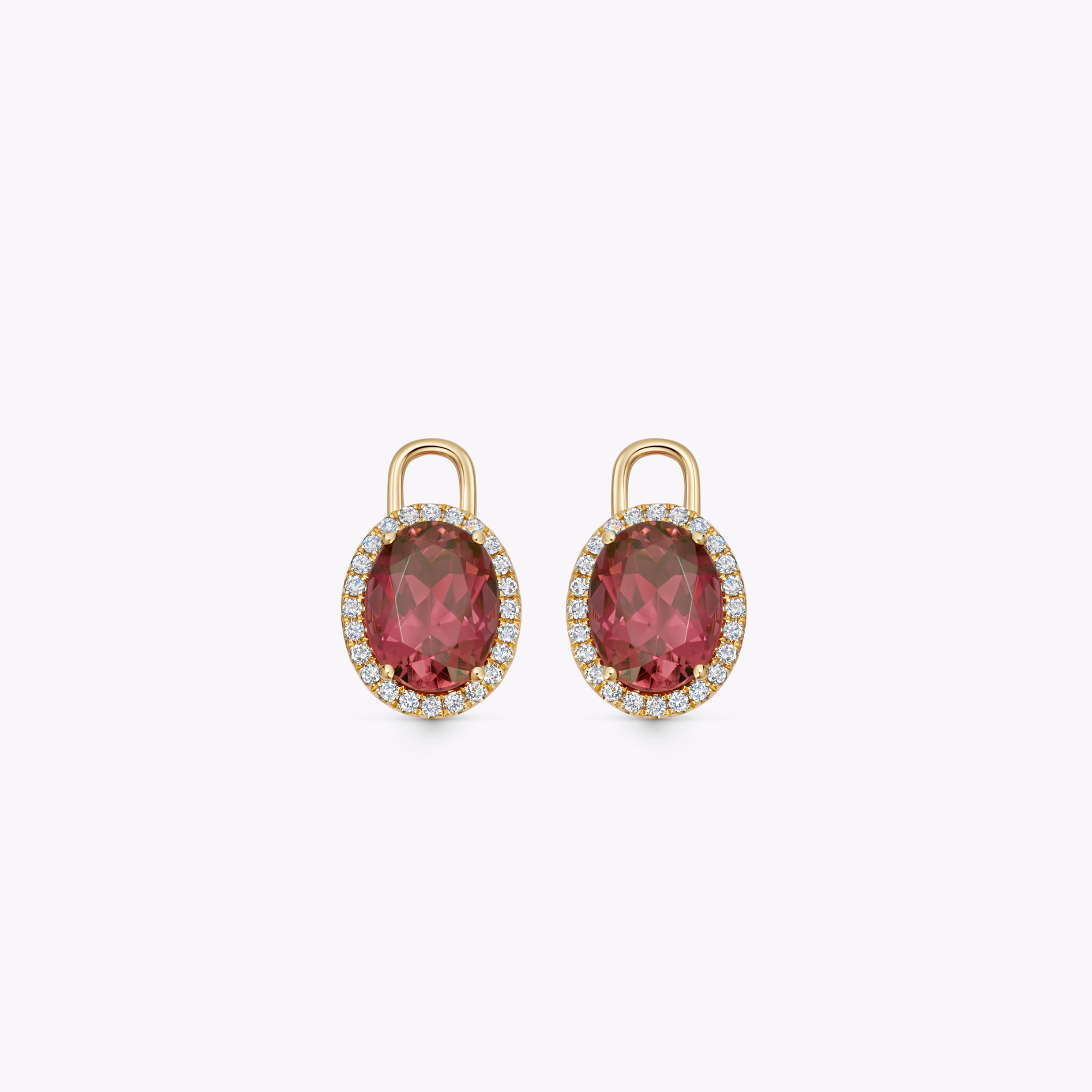 Special Editions Large Oval Pink Tourmaline and Diamond Detachable Drops