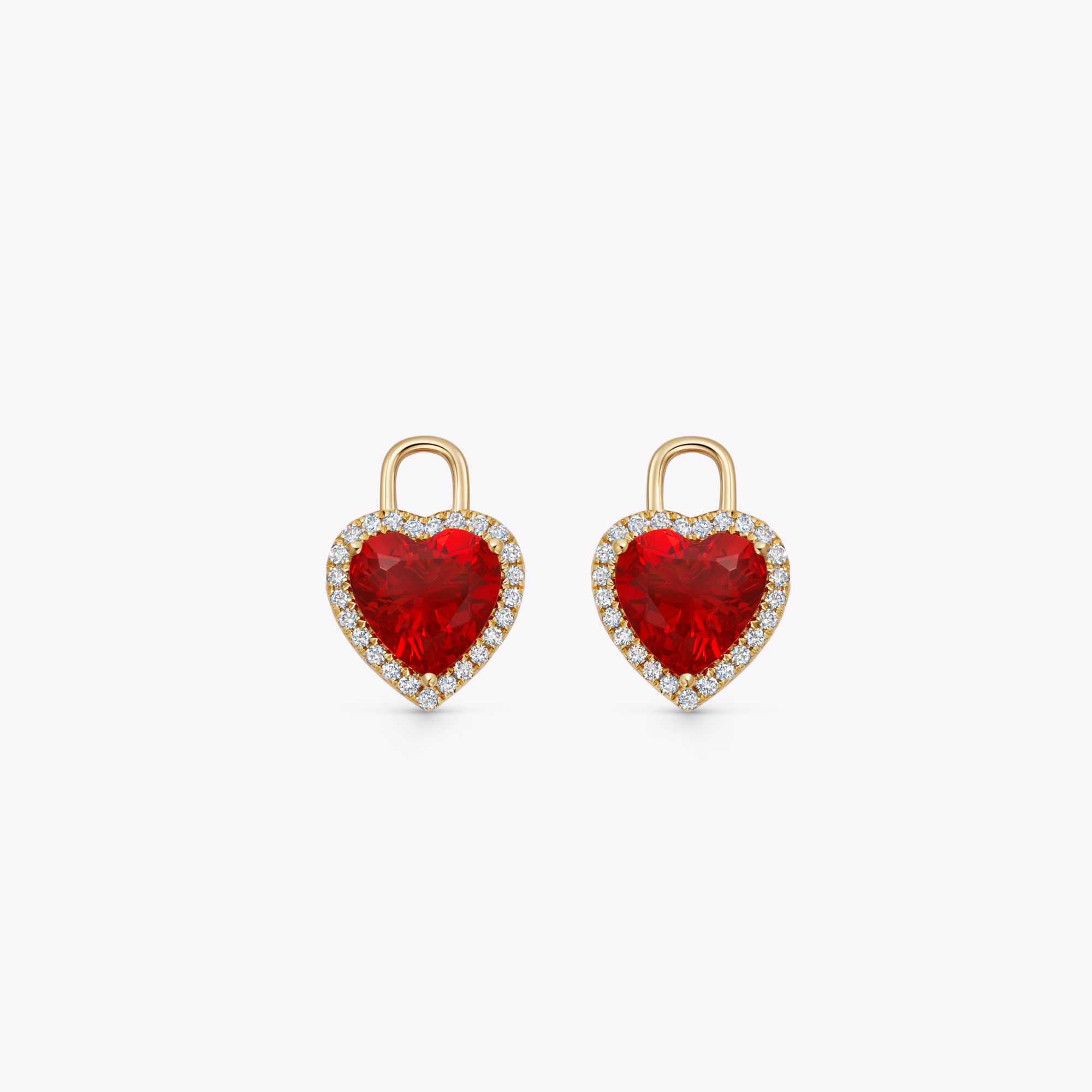 Special Editions Heart Fire Opal and Diamond Detachable Drops