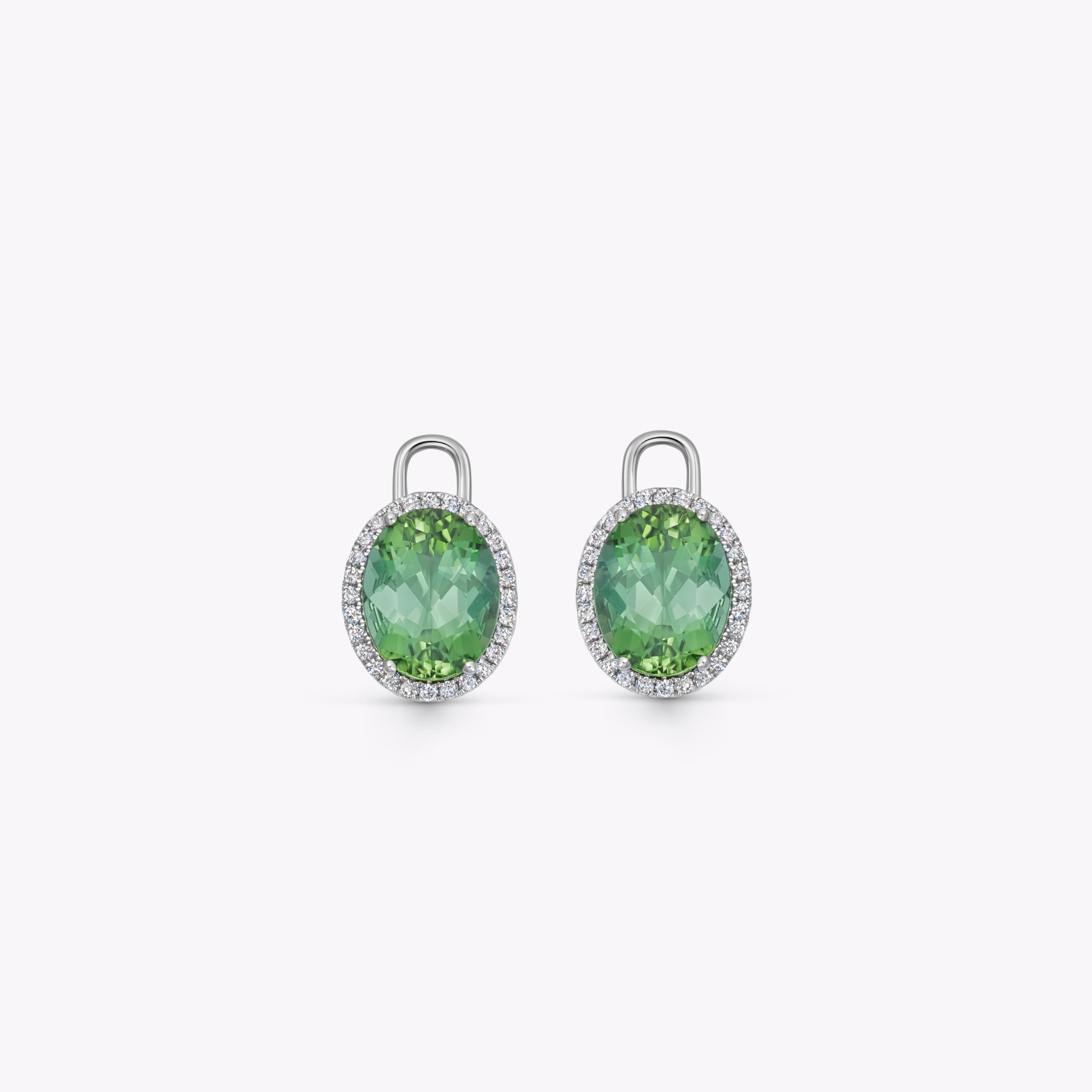 Special Editions Large Oval Green Tourmaline and Diamond Detachable Drops