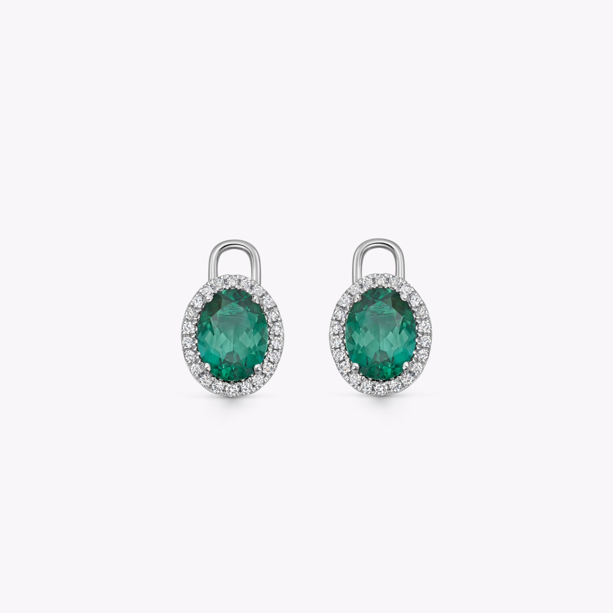 Special Editions Small Oval Green Tourmaline and Diamond Detachable Drops