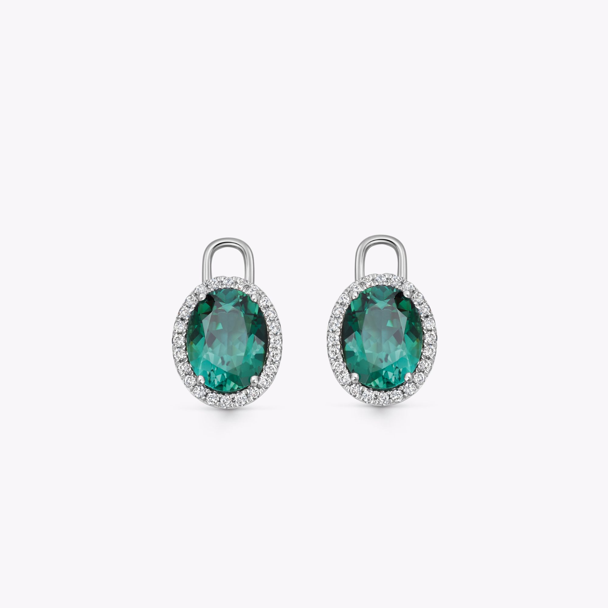 Special Editions Medium Oval Green Tourmaline and Diamond Detachable Drops