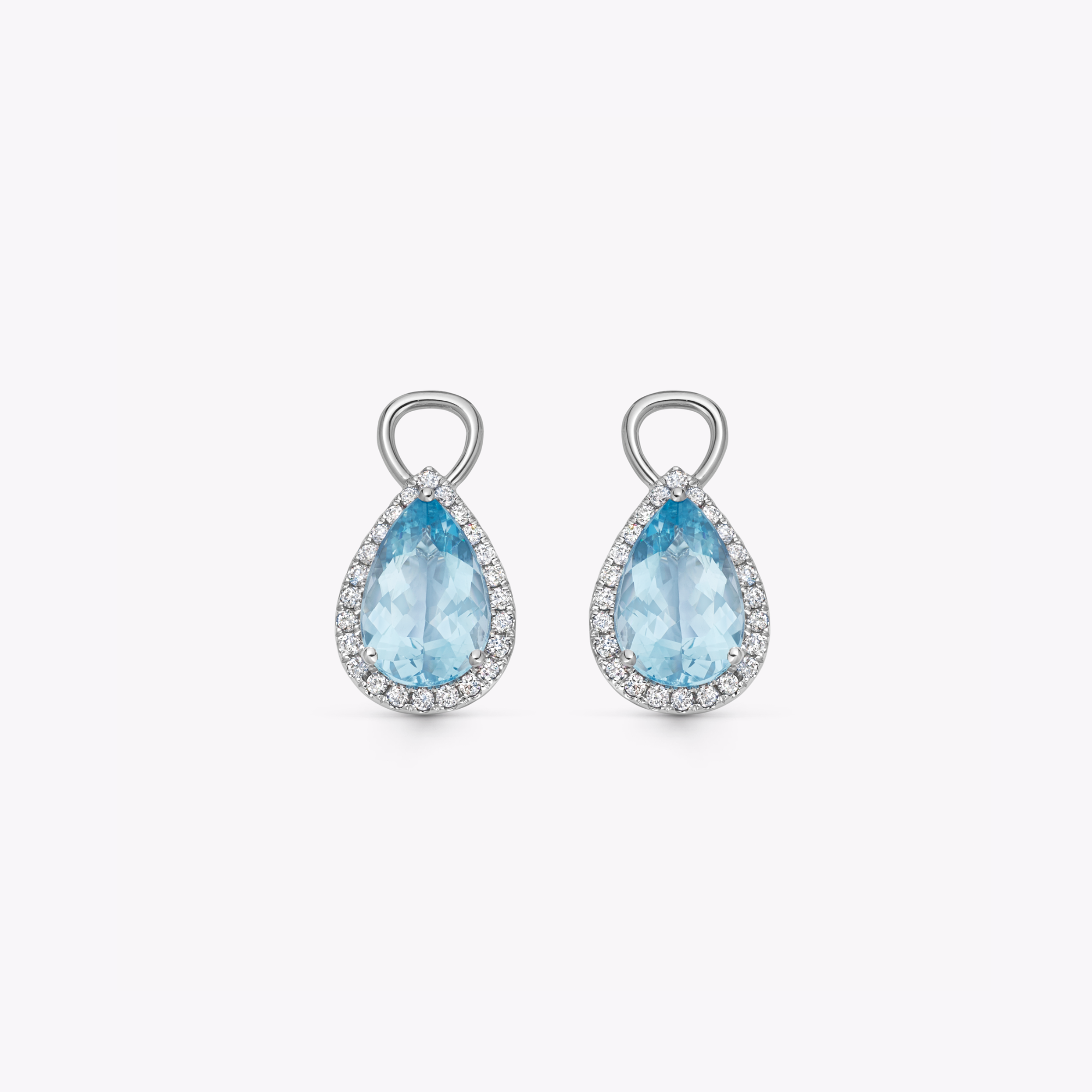 Special Editions Medium Pear Aquamarine and Diamond Detachable Drops