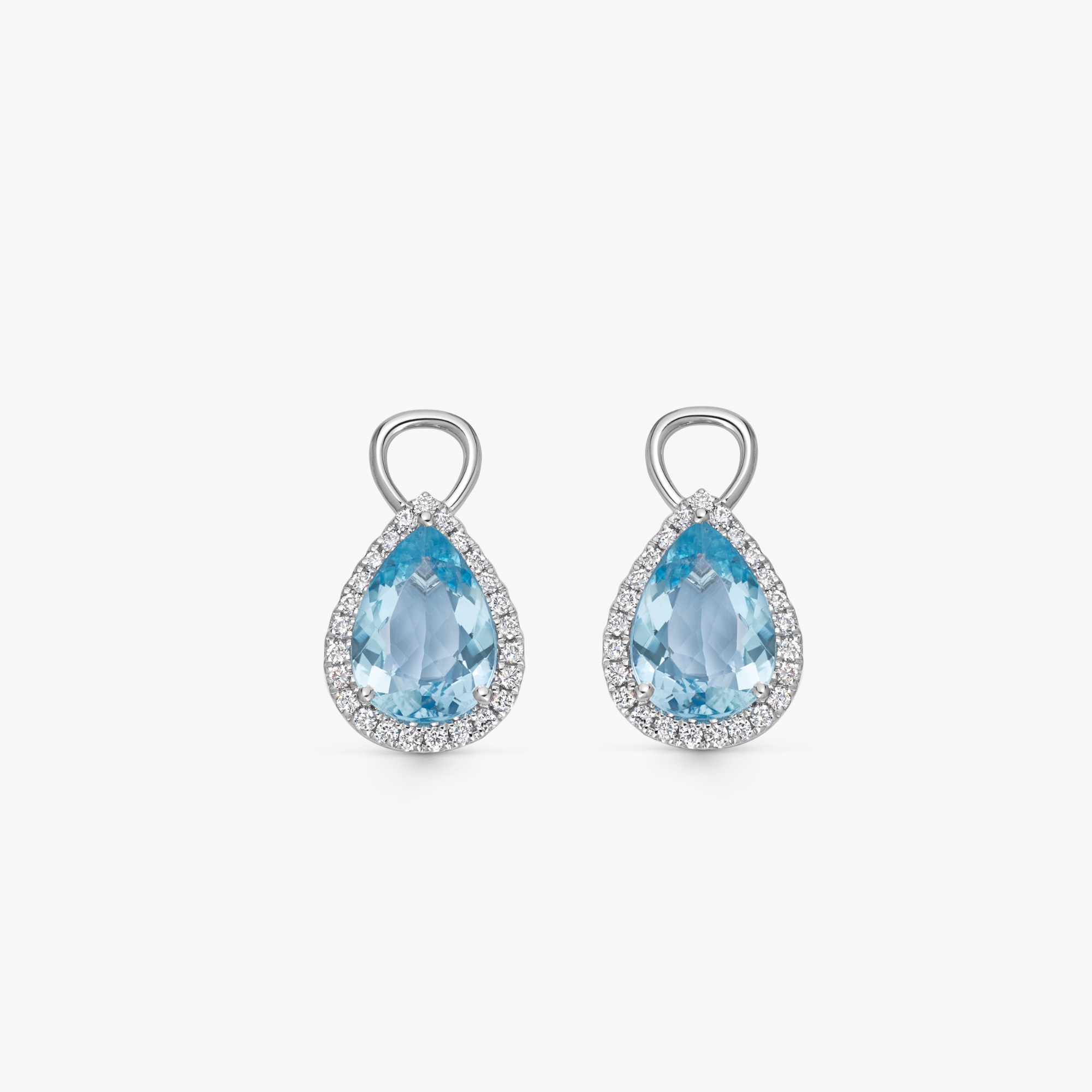 Special Editions Large Pear Aquamarine and Diamond Detachable Drops