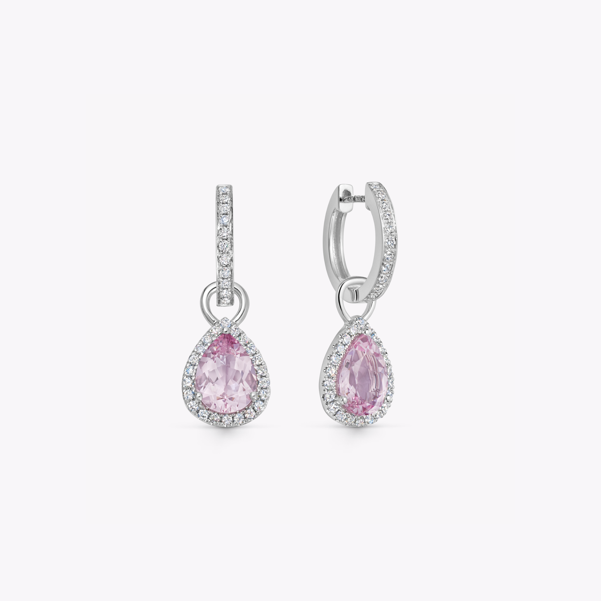 Special Editions Pear Morganite and Diamond Detachable Drops