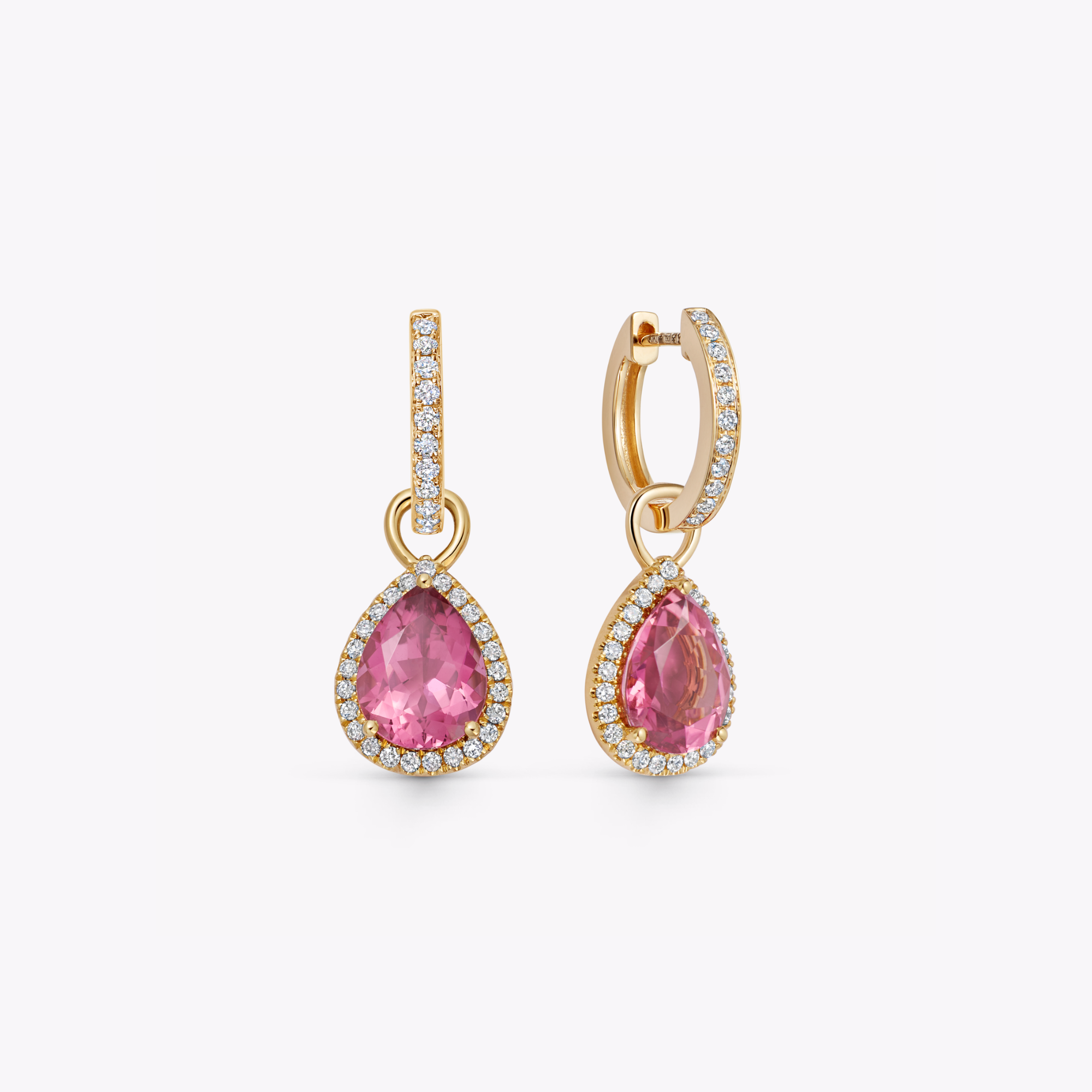 Special Editions Pear Pink Tourmaline and Diamond Detachable Drops