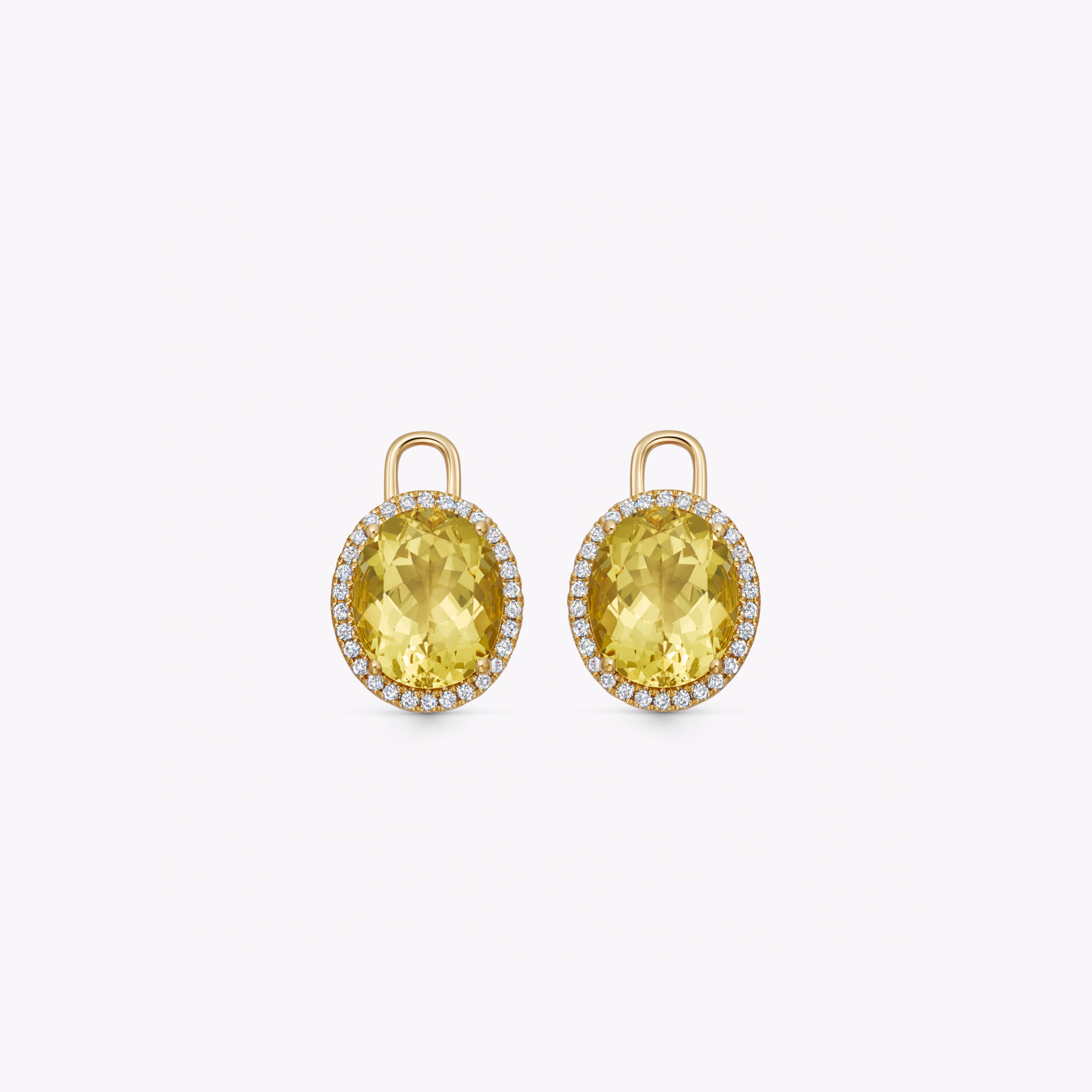 Special Editions Oval Yellow Beryl and Diamond Detachable Drops