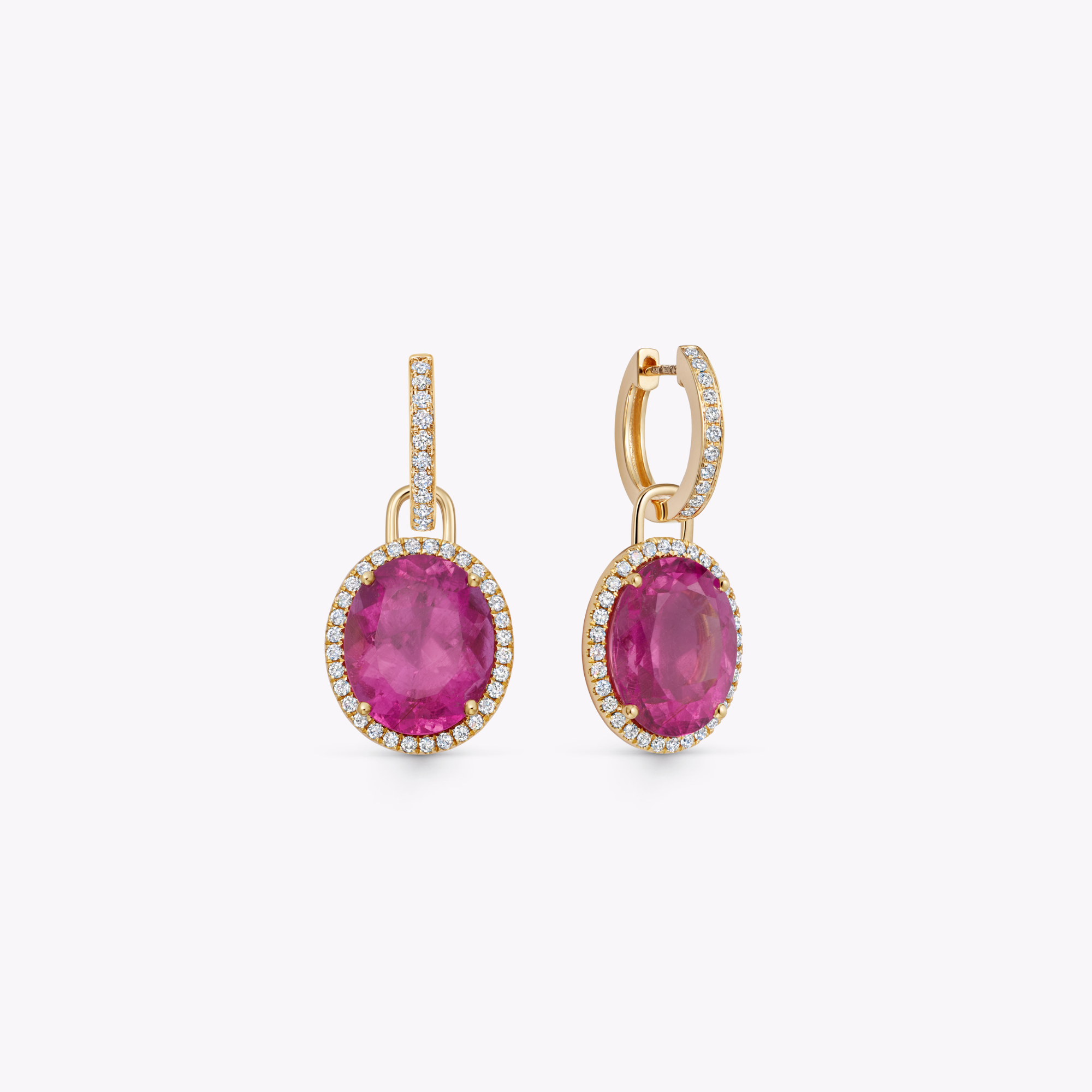 Special Editions Oval Pink Tourmaline and Diamond Detachable Drops