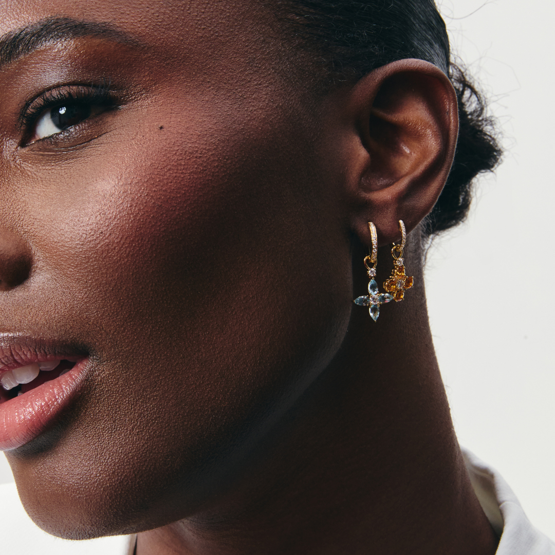 Citrine Round Cluster Detachable Drops