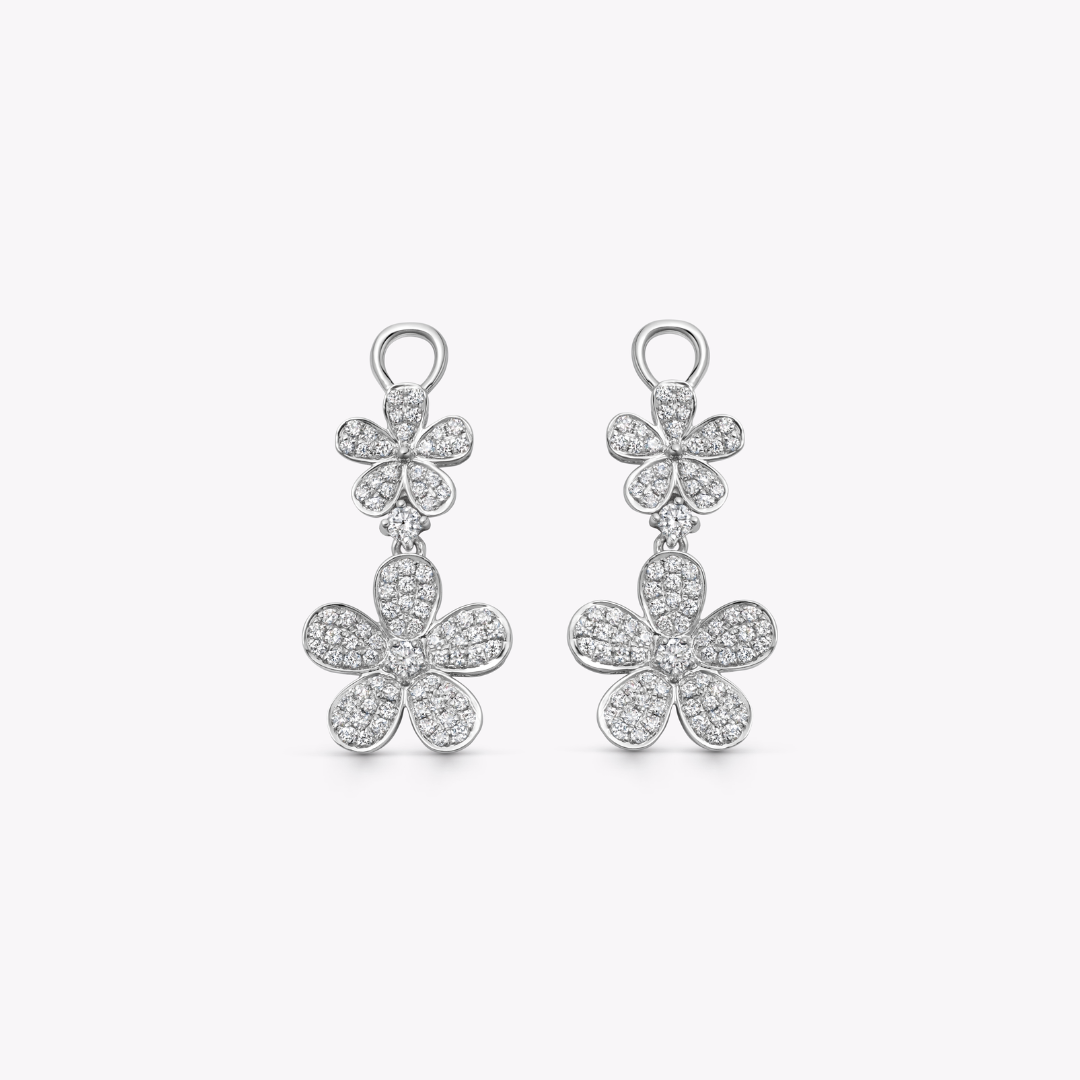 Petals Diamond Pavé Double Flower Detachable Drops