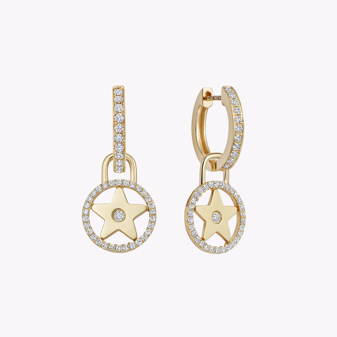 Fireworks Diamond Outline and Centre Star Detachable Drops