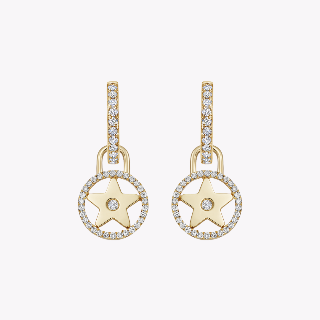 Fireworks Diamond Outline and Centre Star Detachable Drops