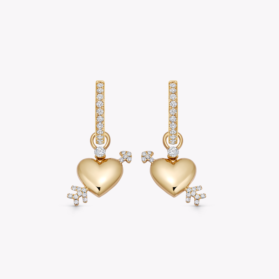 Heart and Diamond Arrow Detachable Drops