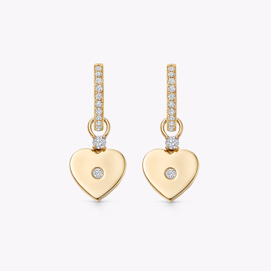 Diamond Centre Heart Motif Detachable Drops