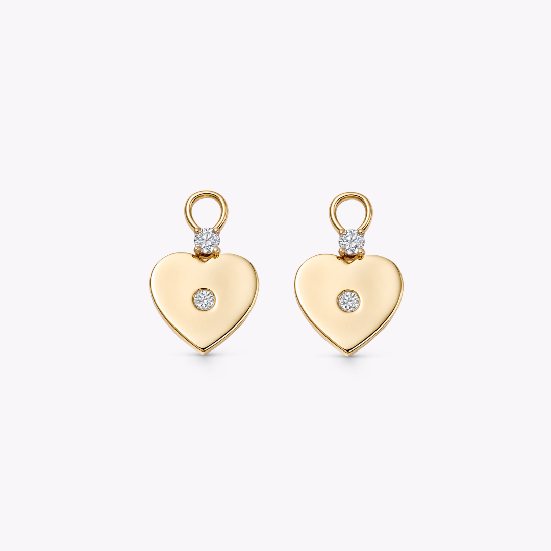 Diamond Centre Heart Motif Detachable Drops