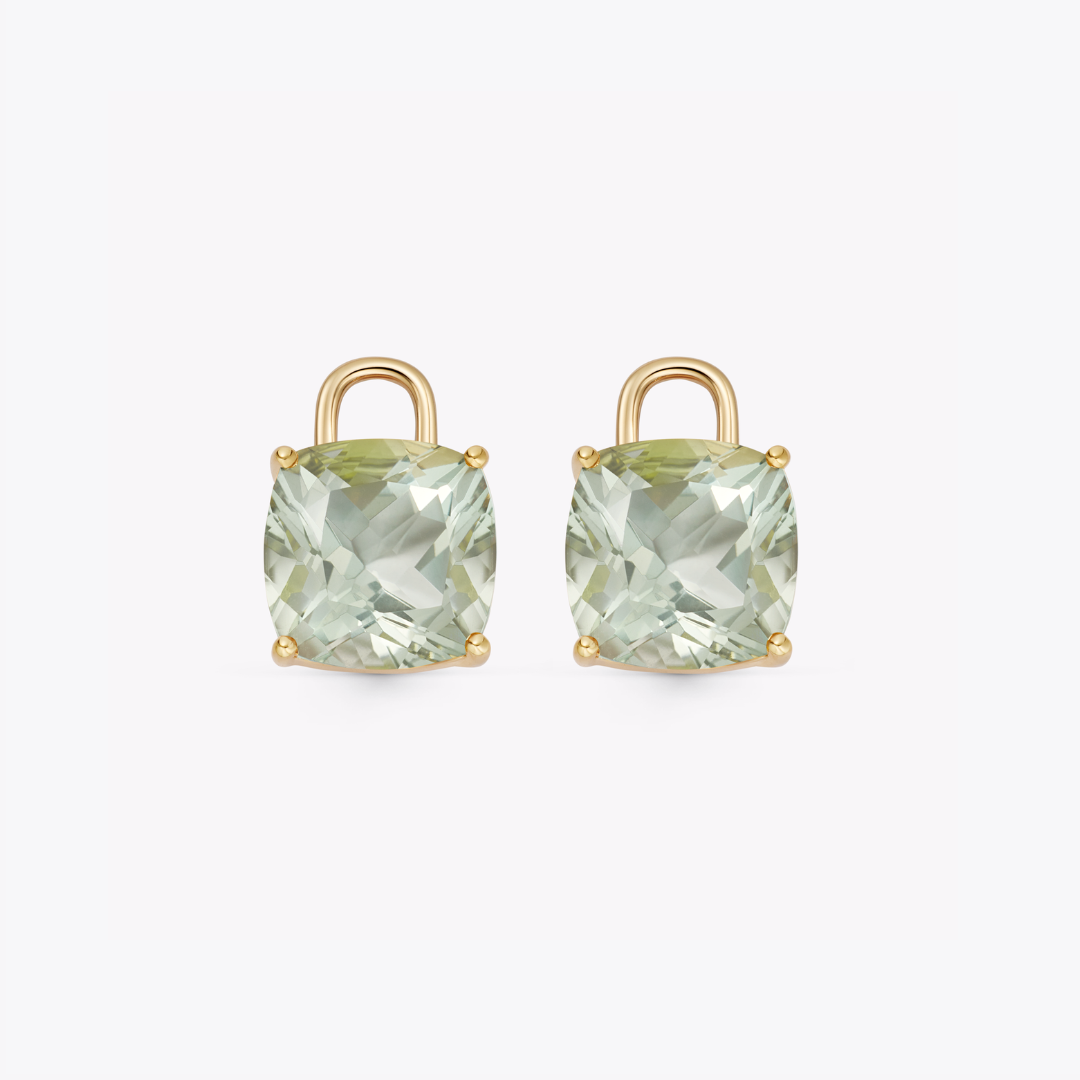 Kiki Cushion Green Amethyst Detachable Drops
