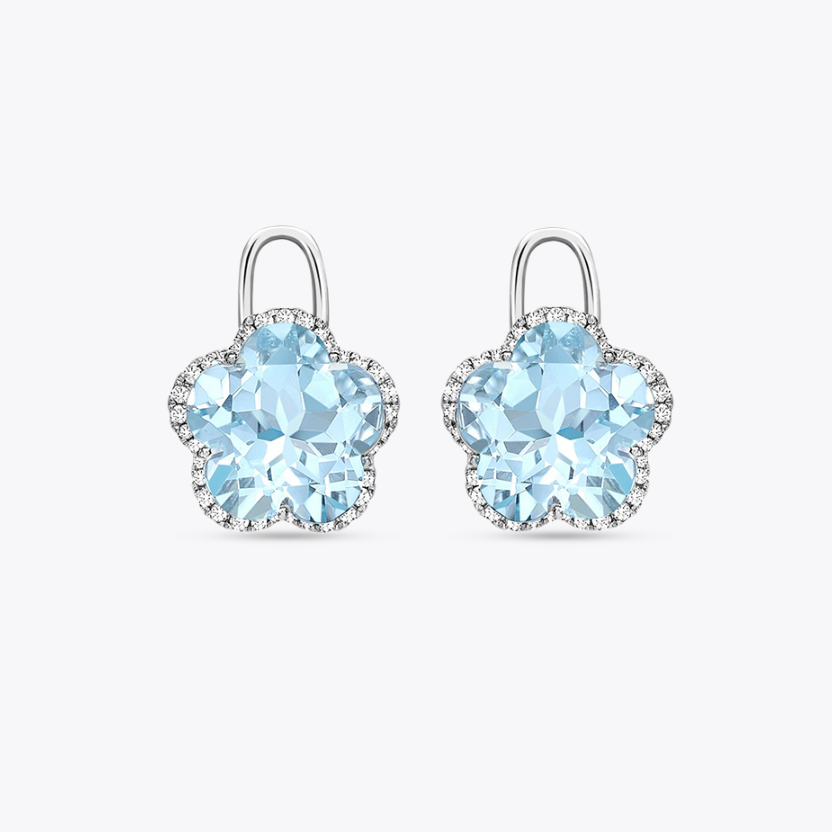 Eden Flower Blue Topaz and Diamond Detachable Drops